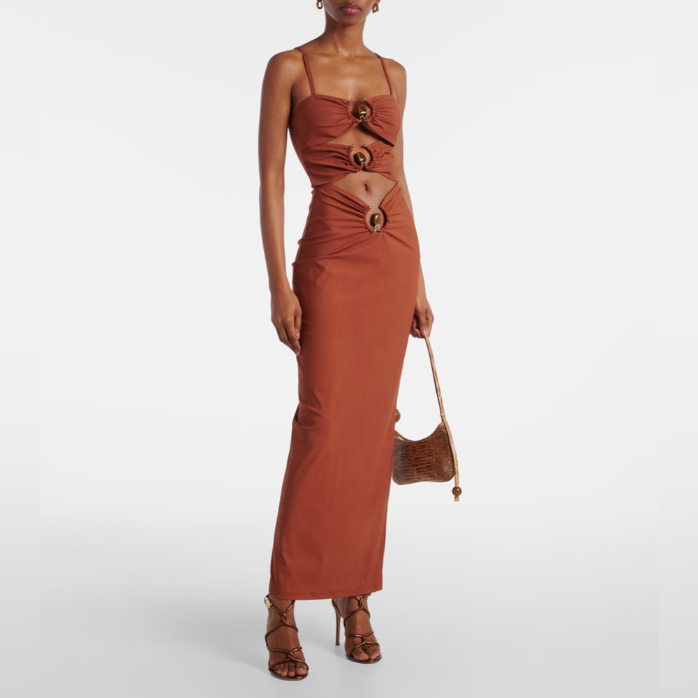 NEW: Christopher Esber Pierced Orbit Maxi Dress - RED - US 6